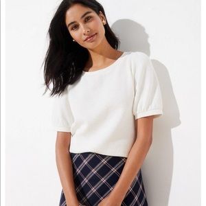 Loft textured puff sleeve top